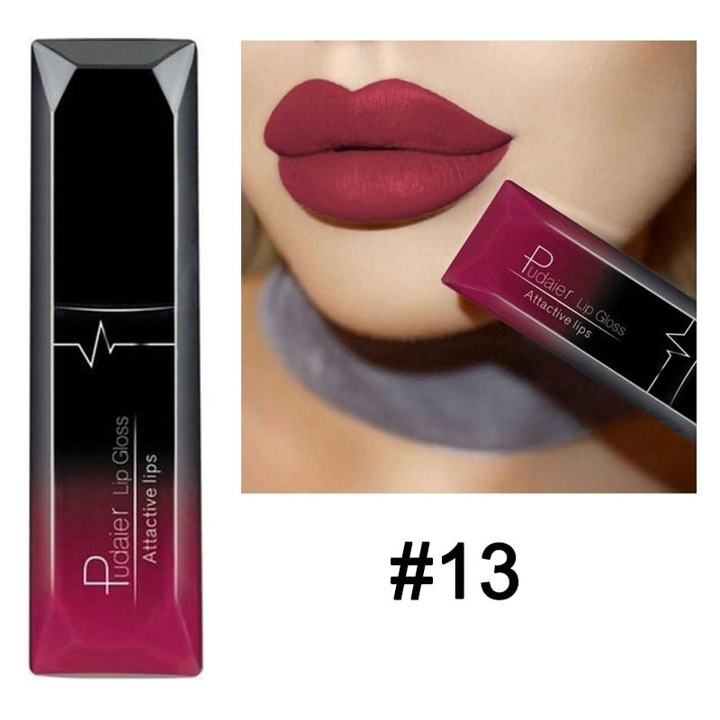 Matte Liquid Lipstick Waterproof Long Lasting Lip Gloss Tint Sexy Red Nude Purple Metallic Lipsticks Makeup Cosmetics