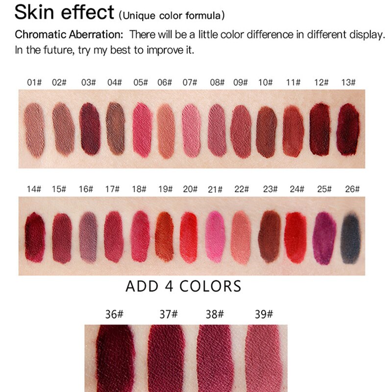 24 Colors Liquid Lipstick Waterproof Matte Nude Lipstick Pigment Red Long Lasting Non-stick Cup Lip Gloss Women Makeup Lipgloss