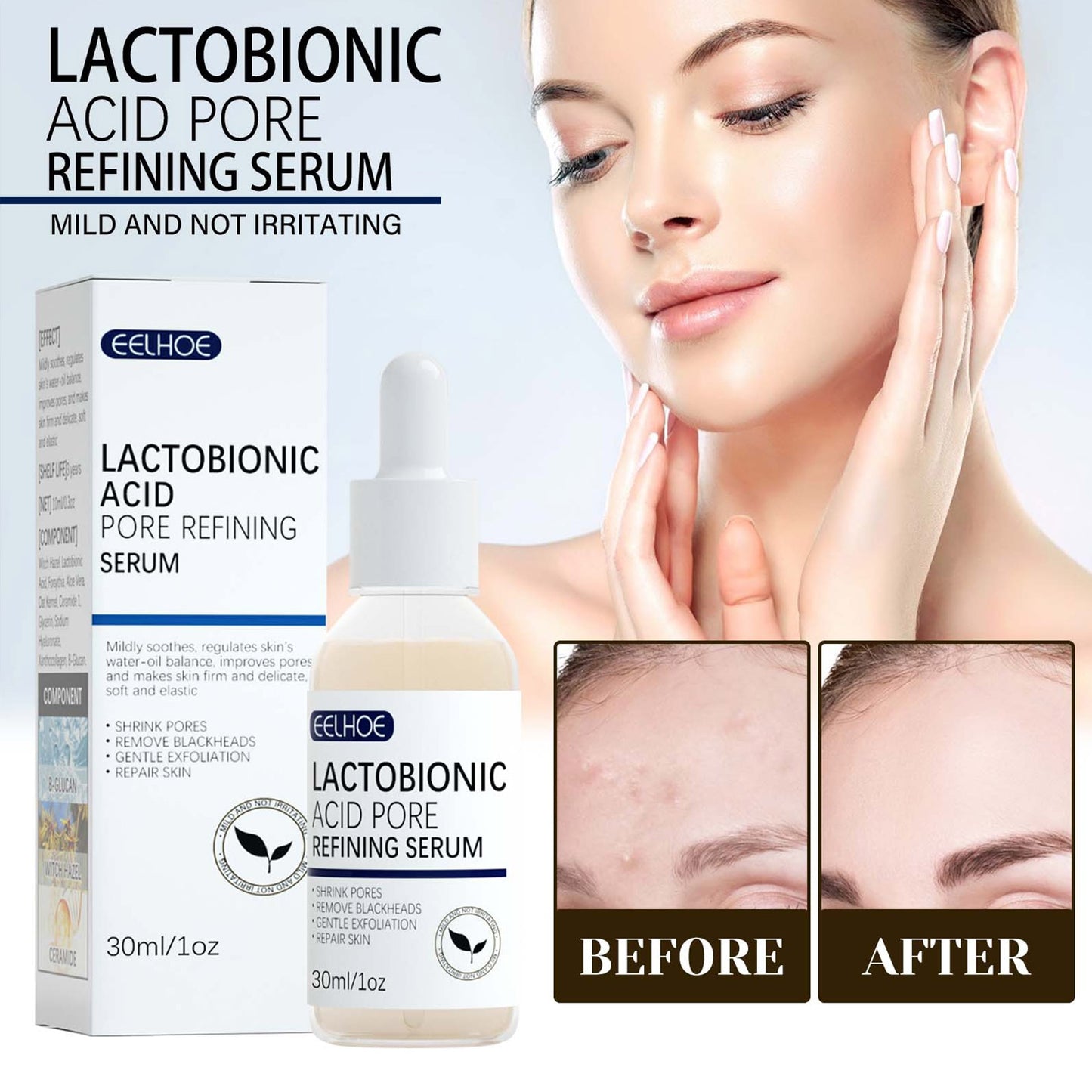 Instant Perfection Serums Facial Lactobionic Acid Skin Care Face Serums Reduce Wrinkles Fine Eye Essence Firming Lifting