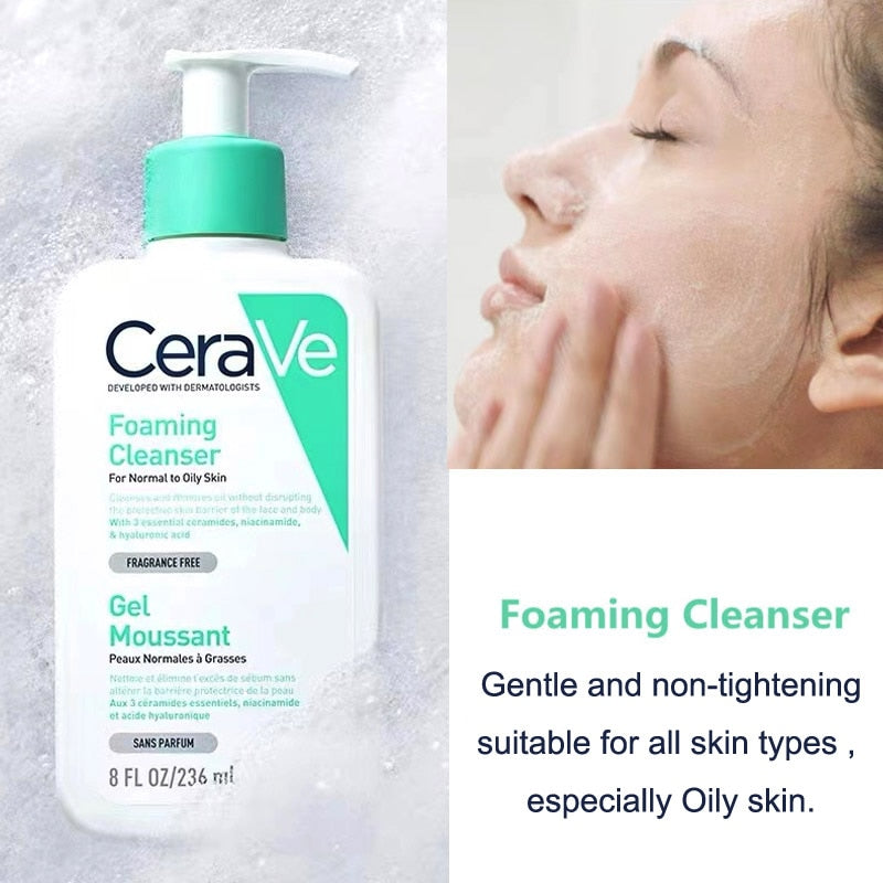 CeraVe Cleanser Hydrating Foaming SA Smoothing For Oily Dry Skin Moisturising Lotion Skin Care 236ml