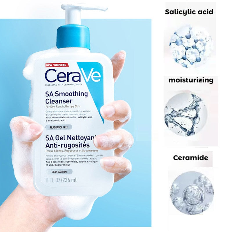CeraVe Cleanser Hydrating Foaming SA Smoothing For Oily Dry Skin Moisturising Lotion Skin Care 236ml