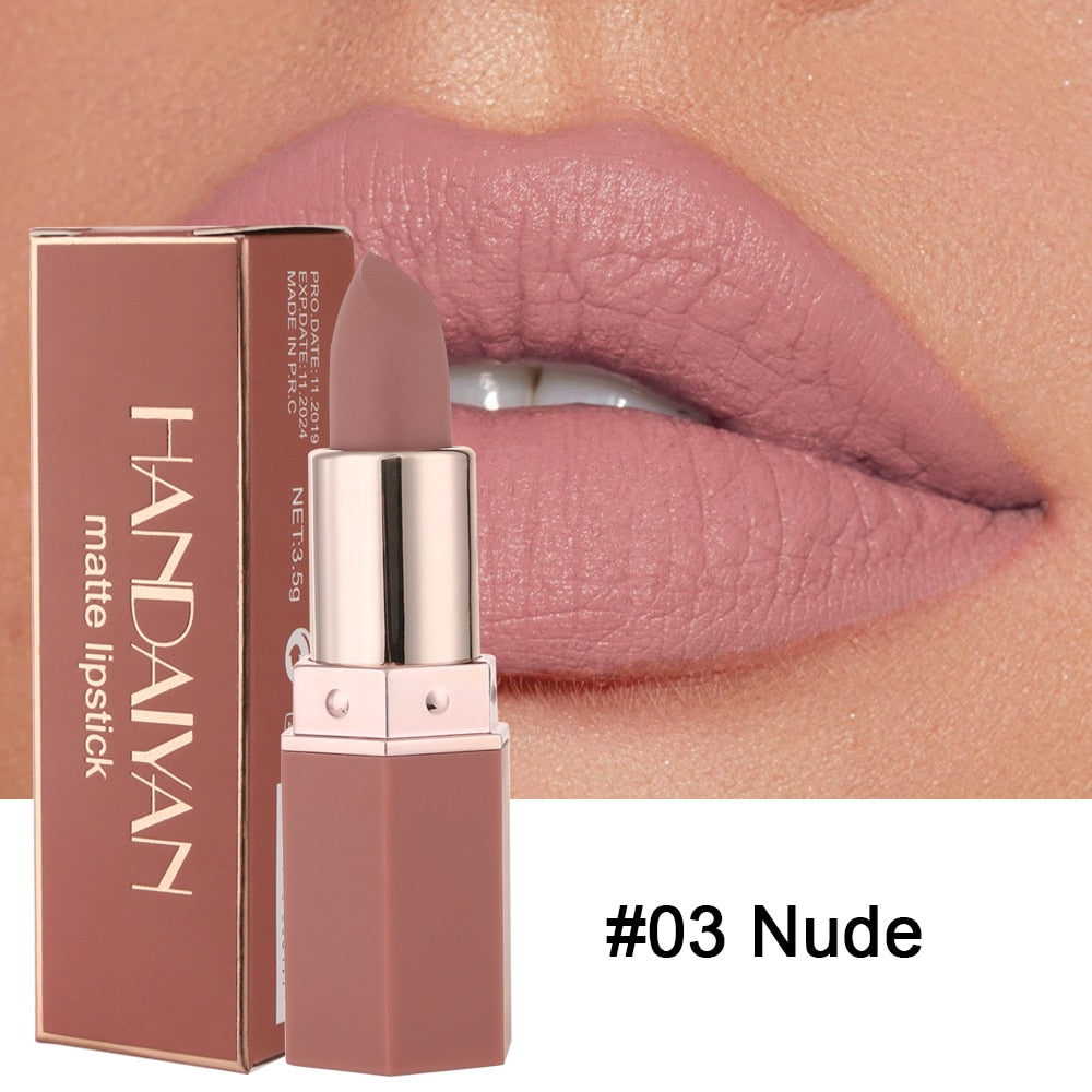 6 Colors Waterproof Nude Matte Lipsticks Long Lasting Lip Stick Not Fading Sexy Red Pink Velvet Lipsticks Makeup Cosmetic Batom