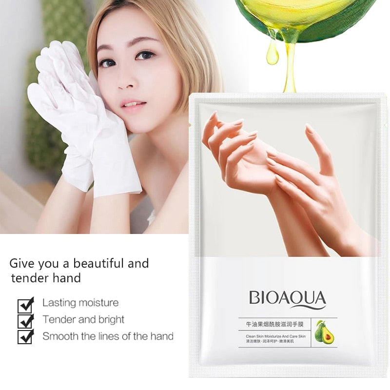 5Pair Avocado Hand Mask Exfoliating Calluses Repairing Cuticles Hand Mask Dry Skin Aging Sheet Whitening Moisturizing Spa Gloves